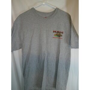 Hanes Maui Humuhumunukunukuapuaa Fish Graphic T-Shirt Gray Men's L/G‎